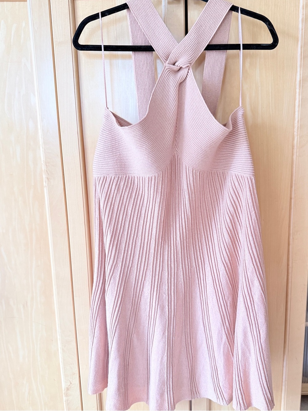 Express Knot Halter Ribbed Mini Dress - Picture 3 of 5